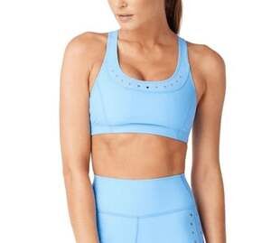 New Gigi C Anne Racerback Sports Bra Crop Top Sky Blue S